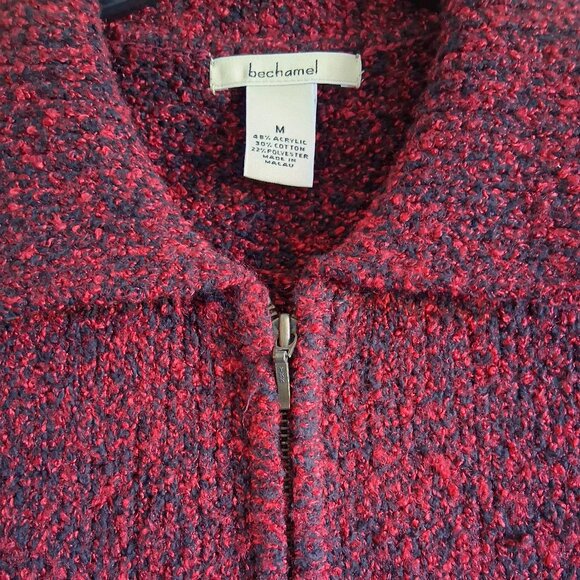 Bechamel Red Zip Cable Knit Sweater Vest Women's Size M - Picture 5 of 12